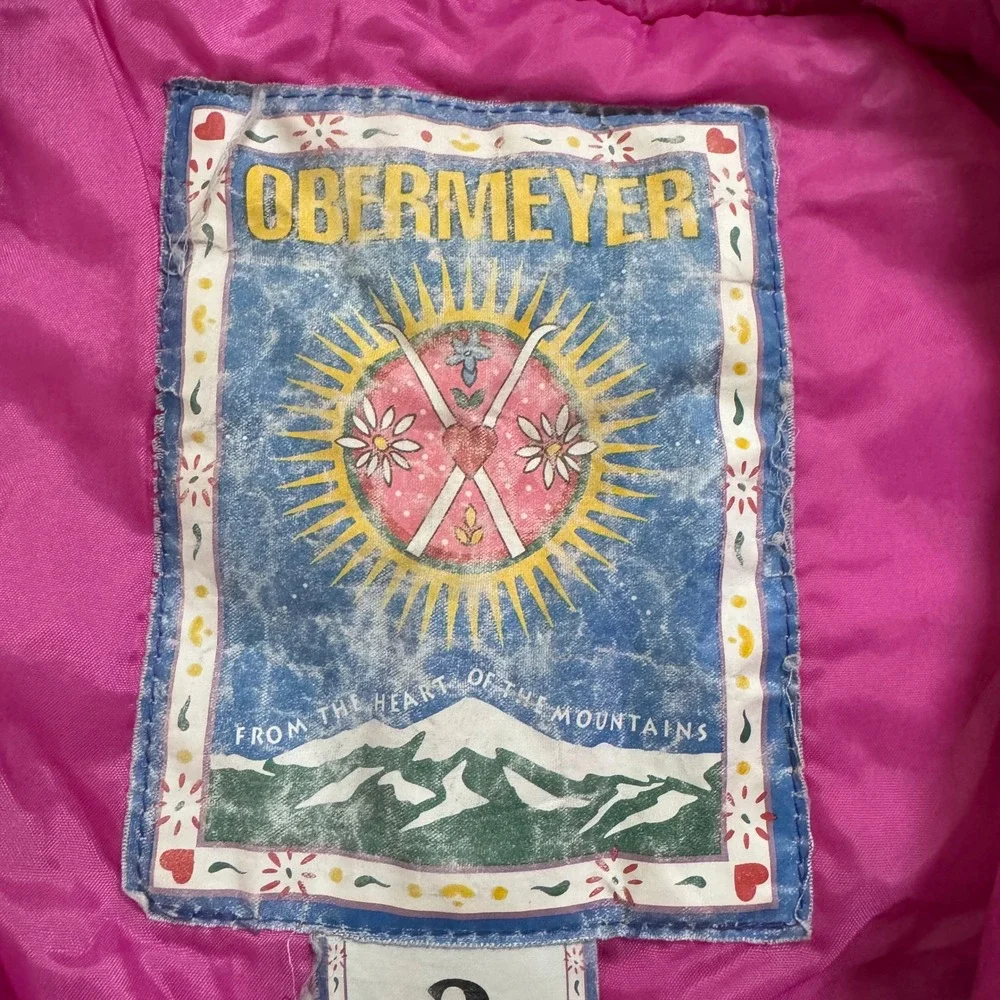 Vintage 90's Obermeyer Snow Suit 3 Pink Blue Floral Maui I-Grow One Piece Ski
